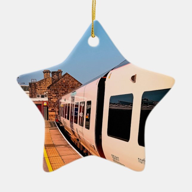 Side of the train ceramic tree decoration (Front)