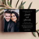 Side Photo Mod El Calligraphy Wedding Black Invitation<br><div class="desc">Send beautiful & unique Wedding Invitations with your Side Photo Mod Elegant Calligraphy Wedding Invitations. Get everyone excited for your wedding with a card featuring your favourite photo and some calligraphy.</div>