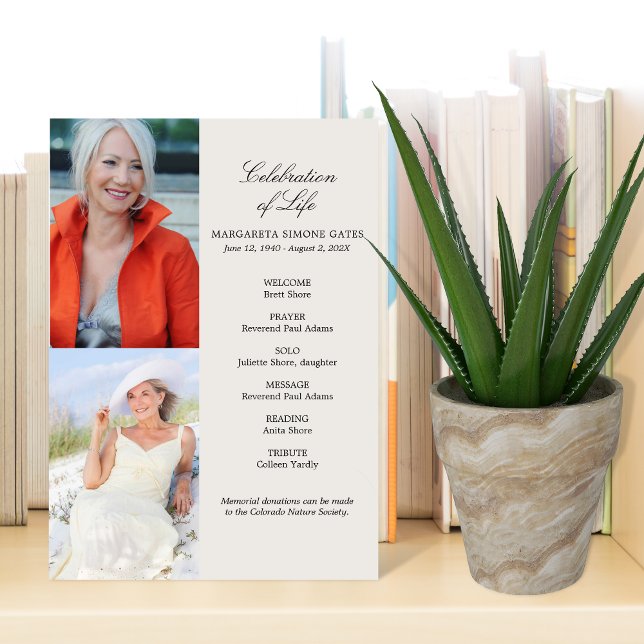 Side Photos Celebration of Life Flat Program Programme (Creator Uploaded)