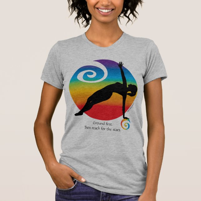 Side Plank Reaching for the Stars T-Shirt (Front)