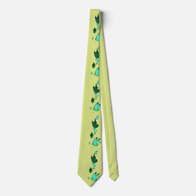 Side print floral and butterfly  tie (Front)