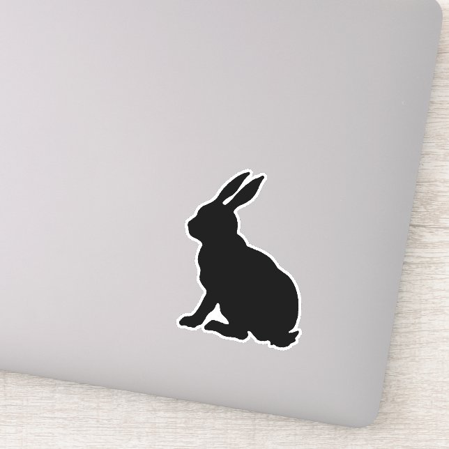 Side Profile Sitting black Silhouette Rabbit (Detail)