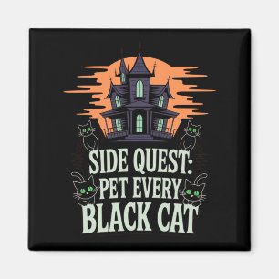Side Quest_ Pet Every Black Cat Funny Cat Gaming Magnet
