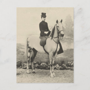 Side saddle riding 1800s postcard