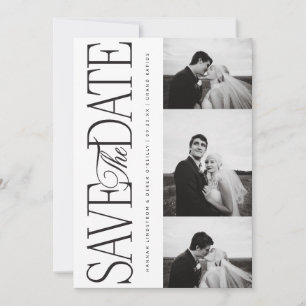 Side Script Save The Date Photo Announcement Card