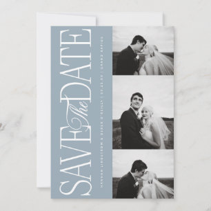 Side Script Save The Date Photo Announcement Card