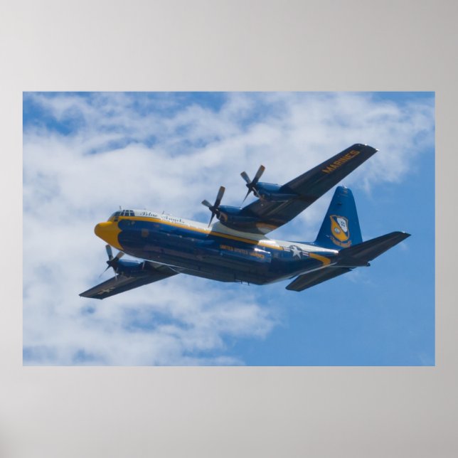 Side Shot of Blue Angels C-130 Fat Albert Poster (Front)