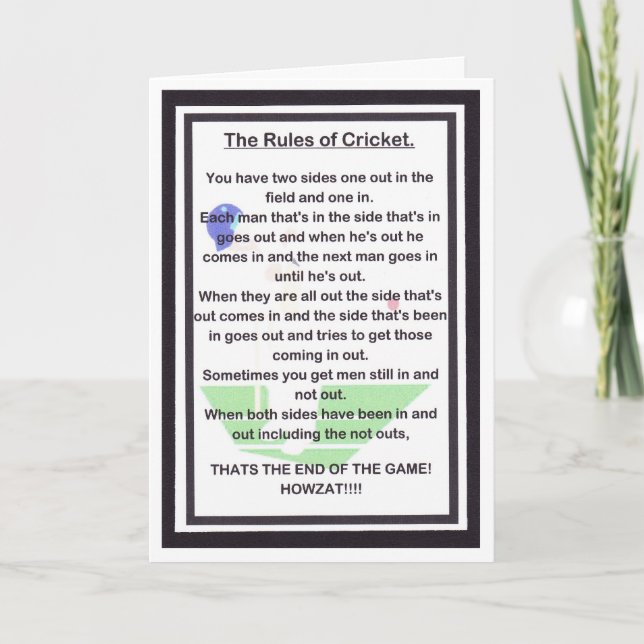 SIDE SPLITTING LAUGHTER for the cricket lover Card (Front)