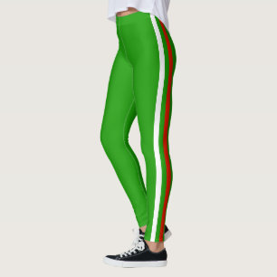 Side Stripe Green Leggings - Choose Colours