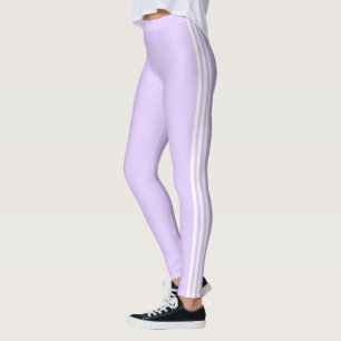 Side Stripe Light Purple Leggings Choose Colours