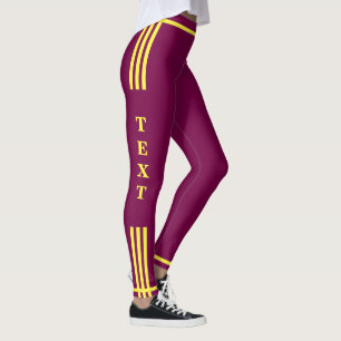 Side Stripe Sport Leggings Custom Text and Colours