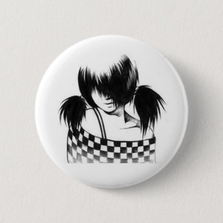 Side-Swept Bangs Girl 6 Cm Round Badge