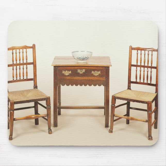 Side table and pair of spindle back chairs mouse pad (Front)