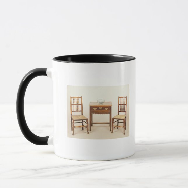 Side table and pair of spindle back chairs mug (Left)