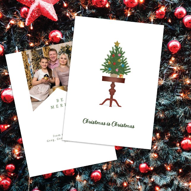 Side Table Christmas Tree Photo Christmas Card (Creator Uploaded)