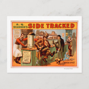 Side Tracked - Comical Caf� Scene Theatre Postcard