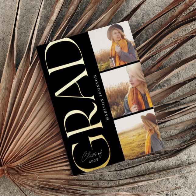 Side Typography Graduation 2022 3 Photo Party Foil (Creator Uploaded)