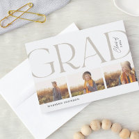 Side Typography Graduation 2022 3 Photo Party Grey