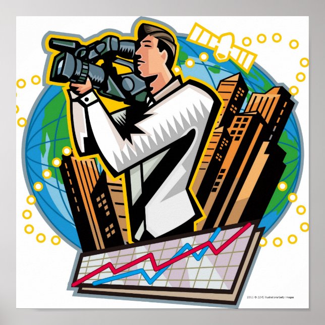 Side view of man shooting poster (Front)