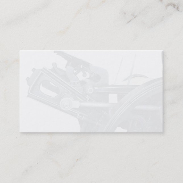 side view of old press business card (Front)