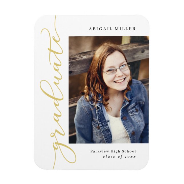 Side Writing EDITABLE COLOR Graduation Magnet (Vertical)