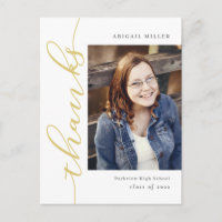 Side Writing Editable Colour Thank You Postcard