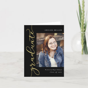 Side Writing Graduation Photo Thank You Card