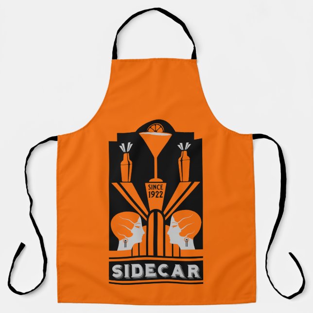 Sidecar Cocktail Art Deco Apron (Front)