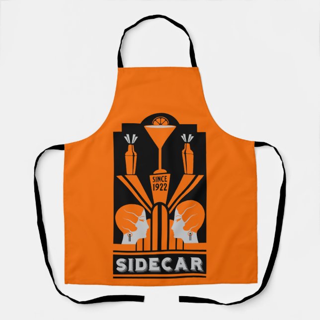 Sidecar Cocktail Art Deco Apron (Front)