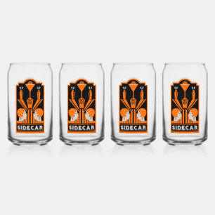 Sidecar Cocktail Art Deco Can Glass