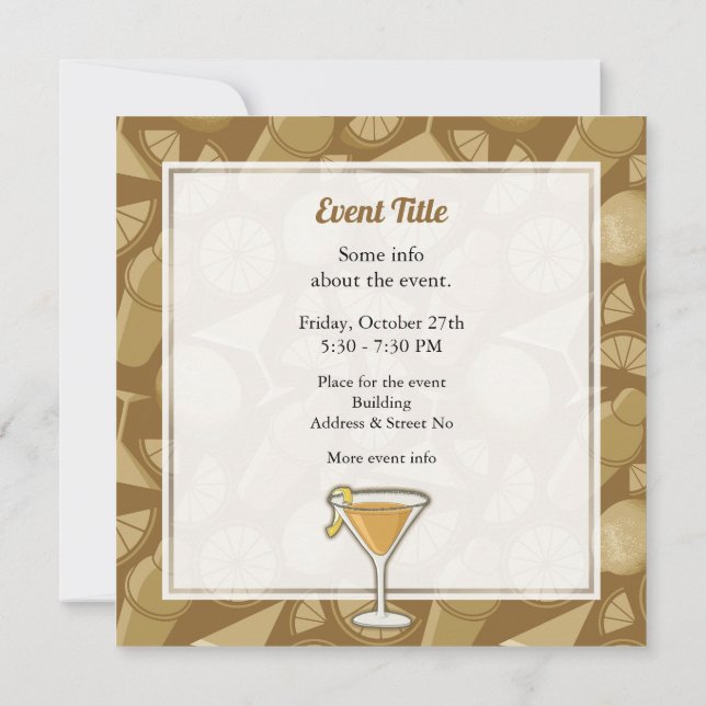 Sidecar cocktail invitation (Back)