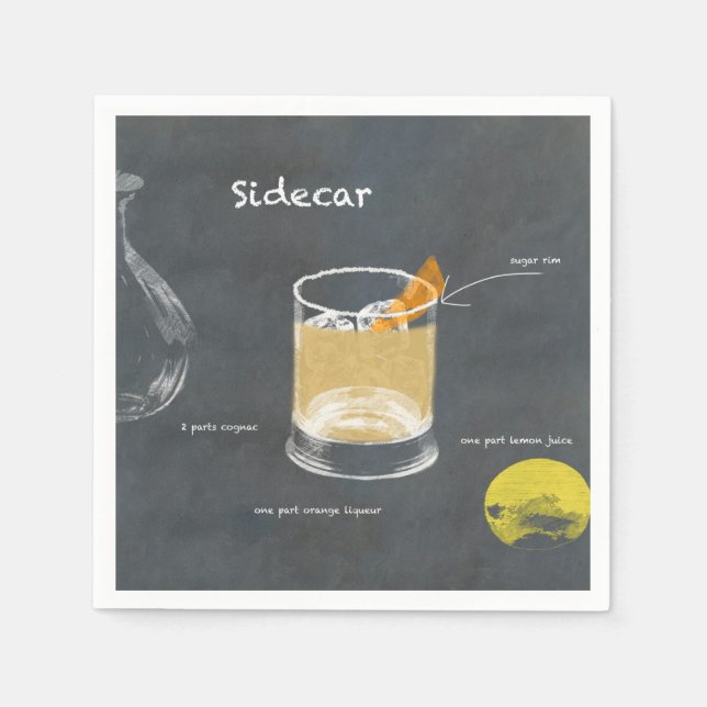 Sidecar Cocktail Napkin (Front)