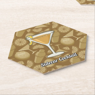 Sidecar Cocktail Paper Coaster