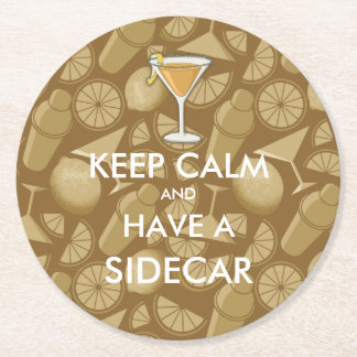 Sidecar cocktail round paper coaster