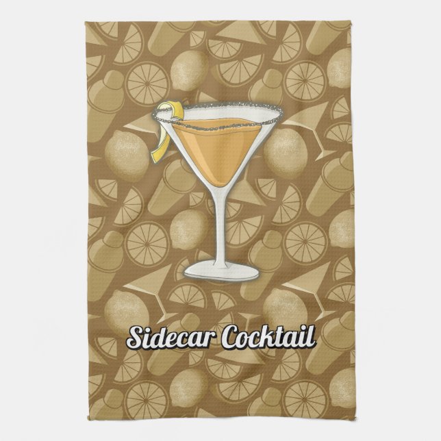 Sidecar cocktail tea towel (Vertical)