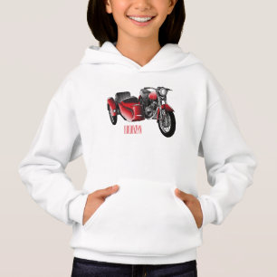 Sidecar motorcycle cartoon illustration 