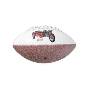 Sidecar motorcycle cartoon illustration football