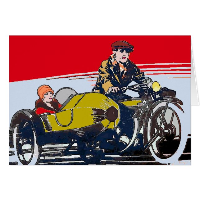 Sidecar Motorcycle Vintage Poster (Front Horizontal)