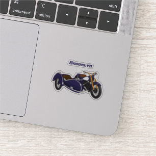 Sidecar purple motorcycle illustration