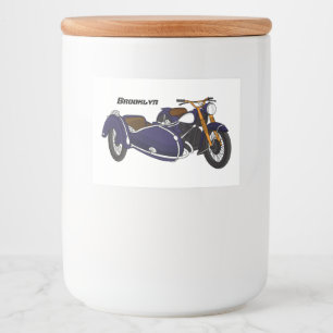 Sidecar purple motorcycle illustration food label
