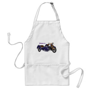 Sidecar purple motorcycle illustration standard apron