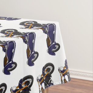 Sidecar purple motorcycle illustration tablecloth