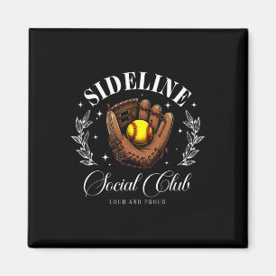 Sideline Social Club Softll Mom Matching  Magnet