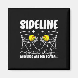 Sideline Social Club Softll Mom Of A Softll Player Magnet