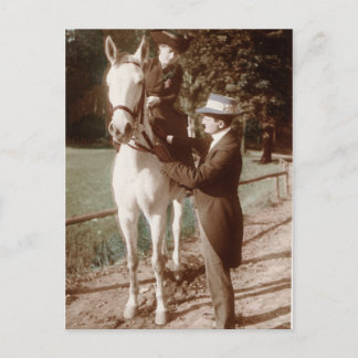 Sidesaddle couple postcard