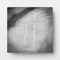 Sidewalk Art Chalk Cross Poster