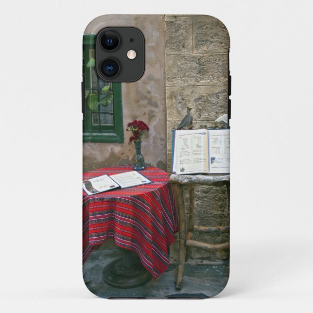 Sidewalk cafe, Chania, Crete, Greece Case-Mate iPhone Case (Back)