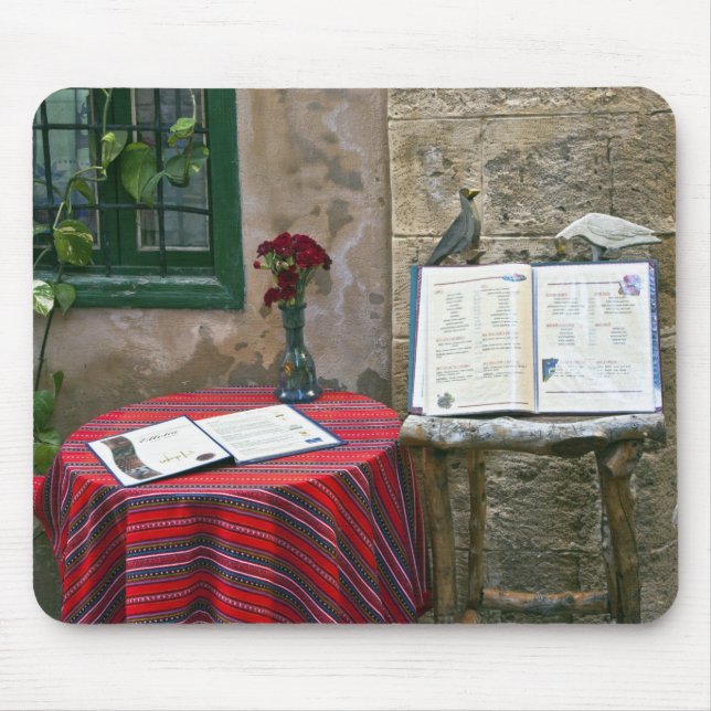 Sidewalk cafe, Chania, Crete, Greece Mouse Pad (Front)