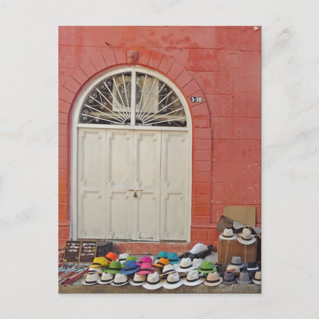 Sidewalk Hat Store - Cartagena Colombia Postcard (Front)
