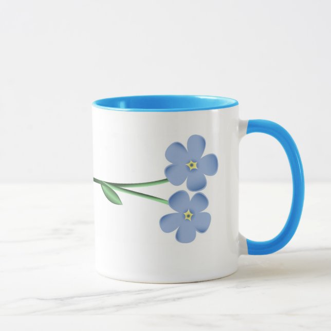 Sideways Blue Flowers Mug (Right)